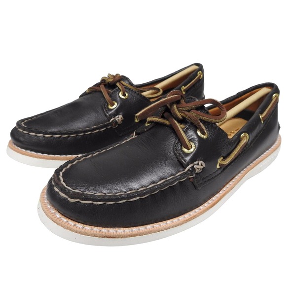 Sperry Top Sider Gold Cup women's size 5 M Dark brown 2 eye boat shoe loafers - Picture 2 of 8